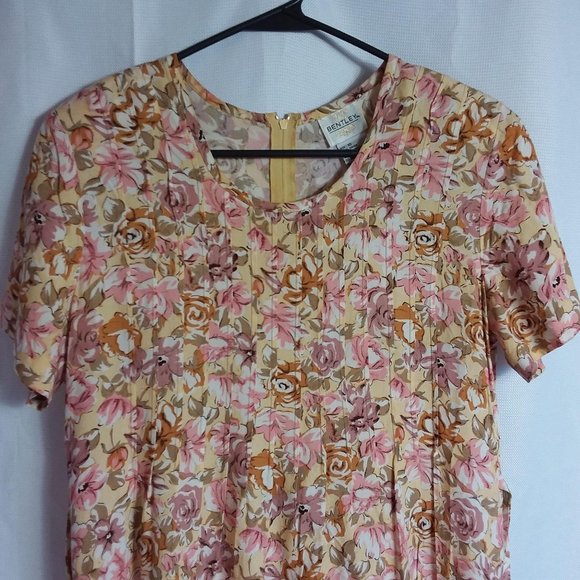 VTG JR Bentley Dress SZ 10 Midi Floral Summer Cott - Picture 3 of 11